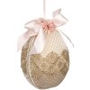 Clayre & Eef 65918 Hangende Ei-decoratie Beige Ø 11x14 cm Textiel Plastic