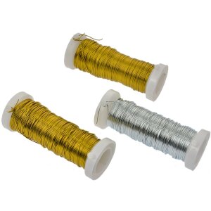 Clayre & Eef 66213 IJzerdraad Set 3x15m Goud Zilver