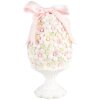 Clayre & Eef 6PR5145 Decoratie Ei Ø 10x20 cm Roze Wit Groen Romantisch