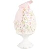 Clayre & Eef 6PR5145 Decoratie Ei Ø 10x20 cm Roze Wit Groen Romantisch