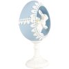 Clayre & Eef 6PR5146 Decoratie Ei Blauw Wit 11x9x21 cm Retro Vintage Stijl