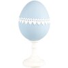 Clayre & Eef 6PR5146 Decoratie Ei Blauw Wit 11x9x21 cm Retro Vintage Stijl