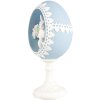 Clayre & Eef 6PR5146 Decoratie Ei Blauw Wit 11x9x21 cm Retro Vintage Stijl