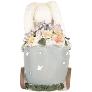 Clayre & Eef 6PR5148 Decoratie Konijn Wit Roze 11x6x10 cm Landelijke stijl