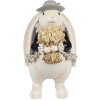 Clayre & Eef 6PR5150 Decoratie Konijn Wit Zwart Goud 14x13x22 cm