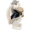 Clayre & Eef 6PR5150 Decoratie Konijn Wit Zwart Goud 14x13x22 cm