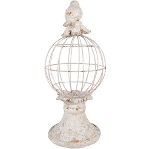 Clayre & Eef 6PR5151 Decoratie Vogel Ø 20x44 cm Grijs Antiek Stijl Polyresin