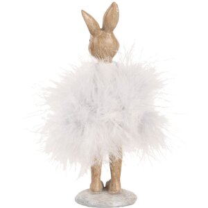 Clayre & Eef 6PR5250 Decoratie Konijn Beige Grijs 6x6x17 cm Landelijke stijl