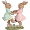Clayre & Eef 6PR5437 Decoratie Konijn 8x3x8 cm Beige Roze Mintgroen