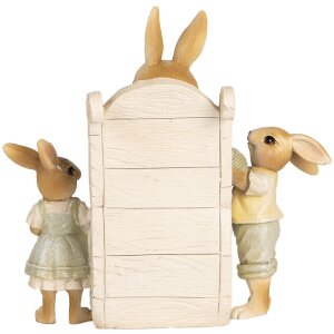 Clayre & Eef 6PR5451 Decoratie Konijn Beige Groen 18x11x17 cm Polyresin