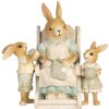 Clayre & Eef 6PR5451 Decoratie Konijn Beige Groen 18x11x17 cm Polyresin