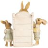 Clayre & Eef 6PR5451 Decoratie Konijn Beige Groen 18x11x17 cm Polyresin