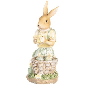 Clayre & Eef 6PR5452 Decoratie Konijn 10x6x13 cm Polyresin Beige Geel