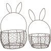 Clayre & Eef 6Y5794 Mand Set van 2 Metaal Bruin Ø 33x55 cm Ø 27x45 cm