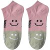 Juleeze JZSSK0020 sokken roze grijs smiley motief maat 3641