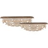 Clayre & Eef 5H0713 Wandplank Set van 2 Antiek Stijl Wit 70x18x22cm 60x14x19cm