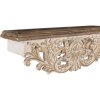 Clayre & Eef 5H0713 Wandplank Set van 2 Antiek Stijl Wit 70x18x22cm 60x14x19cm