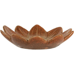 Clayre & Eef Schaal Bloem Oranje Geel Ø14x3 cm Keramiek geglazuurd