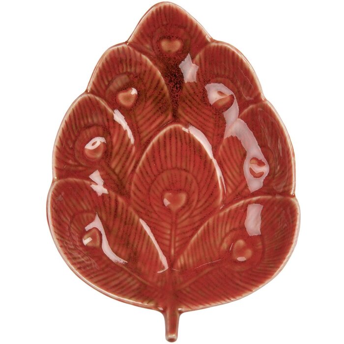 Clayre & Eef 6CE2160 Schaal Artisjok Keramiek Rood 16x12x3 cm