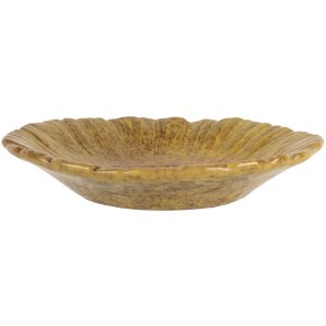 Clayre & Eef 6CE2161 Schaal Bloem Geel-Oranje Ø 14x3 cm keramiek botanisch