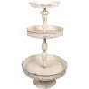 Clayre & Eef Etagère IJzer Vintage-Beige Ø42x75 cm Antieke stijl Drielaags