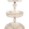 Clayre & Eef Etagère IJzer Vintage-Beige Ø42x75 cm Antieke stijl Drielaags