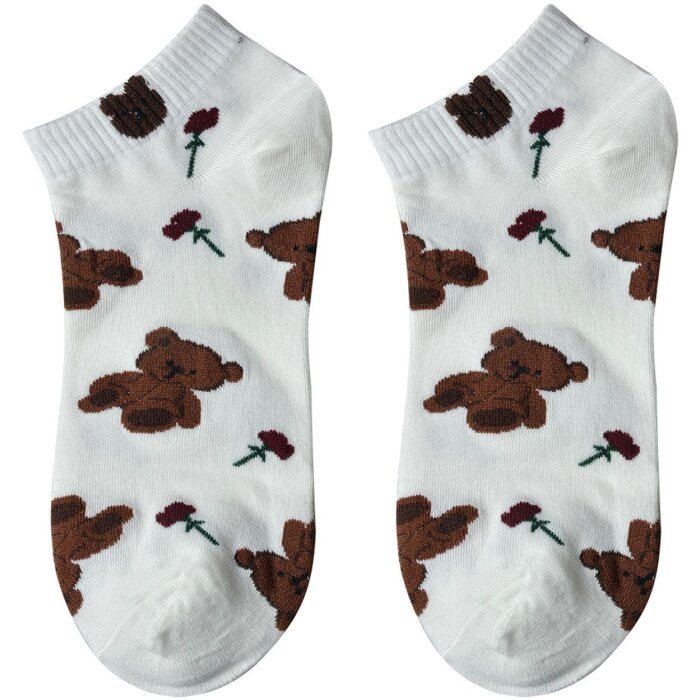 Juleeze JZSSK0034 sokken teddybeer wit bruin maat 3641
