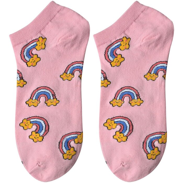 Juleeze JZSSK0035 sokken roze regenboogmotief maat 3641