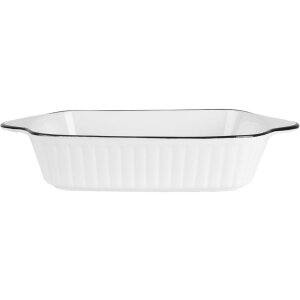 Clayre & Eef 6CE2165 Kom Wit Zwart 26x15x5 cm 550 ml Keramisch Rechthoekig