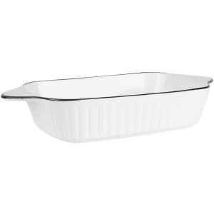 Clayre & Eef 6CE2165 Kom Wit Zwart 26x15x5 cm 550 ml Keramisch Rechthoekig
