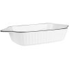 Clayre & Eef 6CE2165 Kom Wit Zwart 26x15x5 cm 550 ml Keramisch Rechthoekig