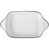 Clayre & Eef 6CE2165 Kom Wit Zwart 26x15x5 cm 550 ml Keramisch Rechthoekig