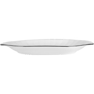 Clayre & Eef 6CE2166 Keramische Kom Wit Zwart 29x16x3 cm Moderne Stijl