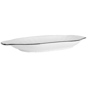 Clayre & Eef 6CE2166 Keramische Kom Wit Zwart 29x16x3 cm Moderne Stijl