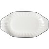 Clayre & Eef 6CE2166 Keramische Kom Wit Zwart 29x16x3 cm Moderne Stijl