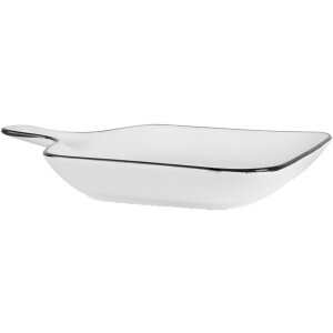 Clayre & Eef 6CE2168 Keramische Kom 23x17x3 cm Wit Zwart Modern