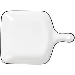 Clayre & Eef 6CE2168 Keramische Kom 23x17x3 cm Wit Zwart Modern