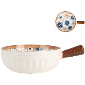 Clayre & Eef 6CE2171 Kom Retro Vintage Keramiek Wit...