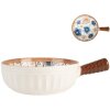 Clayre & Eef 6CE2171 Kom Retro Vintage Keramiek Wit Bruin 22x16x6 cm 500 ml