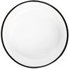 Clayre & Eef 6CEBO0211 Keramische Kom Wit Zwart Ø 16x7 cm 650 ml Rond Modern