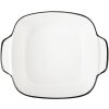 Clayre & Eef 6CEBO0213 Keramische Kom Wit Zwart 15x12x5 cm 400 ml Modern