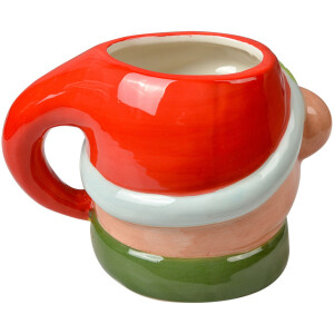 Keramiek beker kerstbeer 525ml bruin rood groen