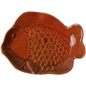 Clayre & Eef 6CE2162 Schaal Vis Keramiek Oranje...