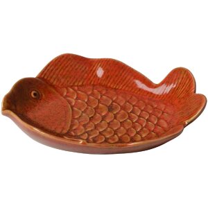 Clayre & Eef 6CE2162 Schaal Vis Keramiek Oranje 16x11x3 cm