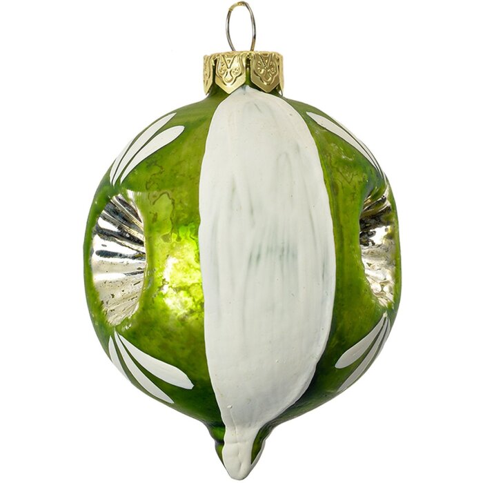 Clayre & Eef 6GL4709 Kerstboom kerstballen glas groen wit Ø 5x7 cm landelijke stijl