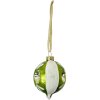Clayre & Eef 6GL4709 Kerstboom kerstballen glas groen wit Ø 5x7 cm landelijke stijl