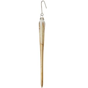 Clayre & Eef 6GL4714 Kersthanger glas beige grijs Ø 2x21 cm landelijke stijl