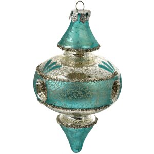 Clayre & Eef 6GL4716 Kersthanger Blauw Zilver...