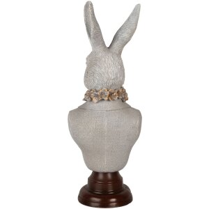 Clayre & Eef 6PR5361 Decoratie Borstbeeld Konijn Grijs Bruin 15x13x39 cm