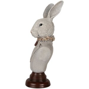 Clayre & Eef 6PR5361 Decoratie Borstbeeld Konijn Grijs Bruin 15x13x39 cm